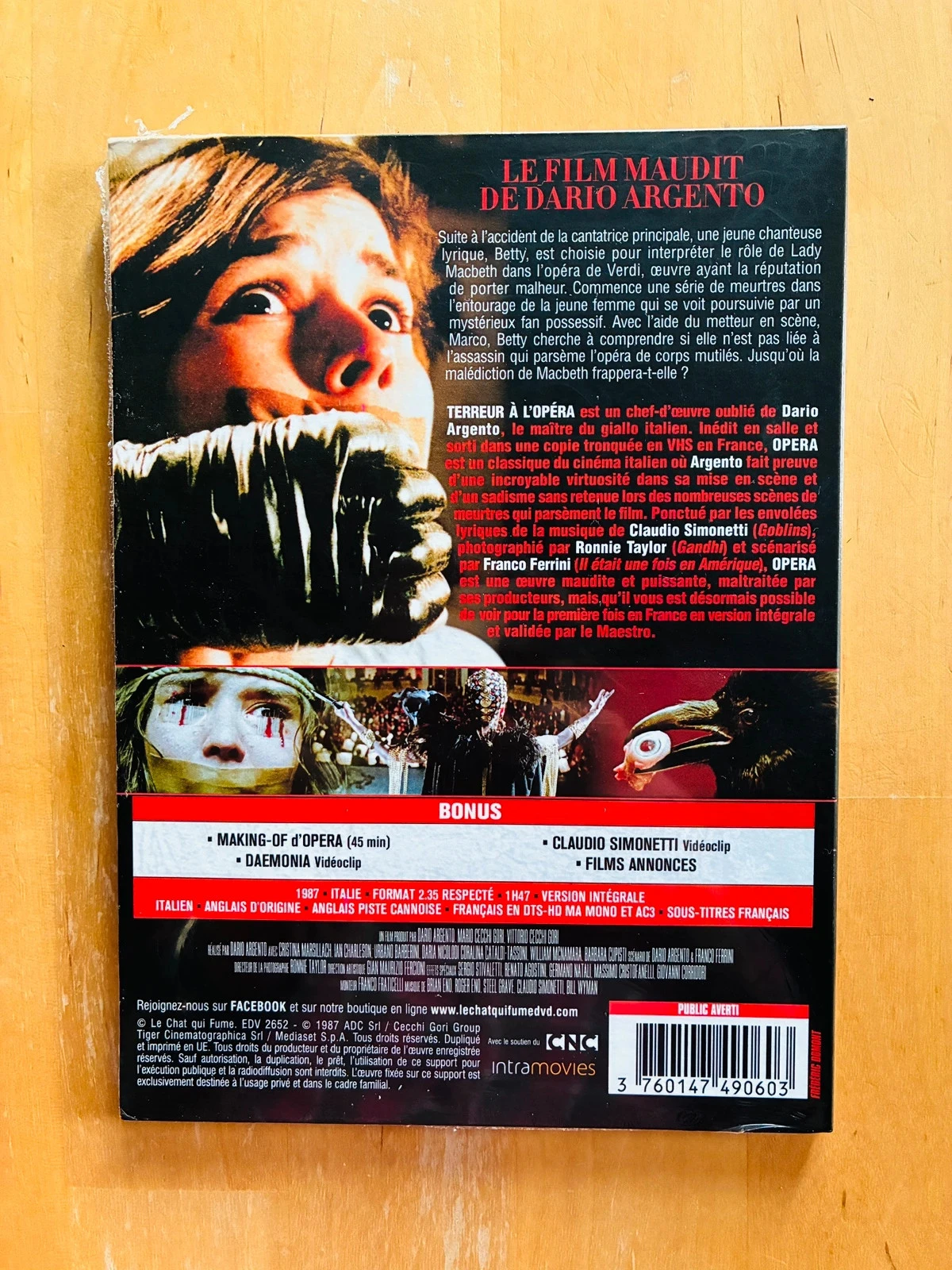 Dario Argento Opera DVD edition le chat qui fume. – photo 2